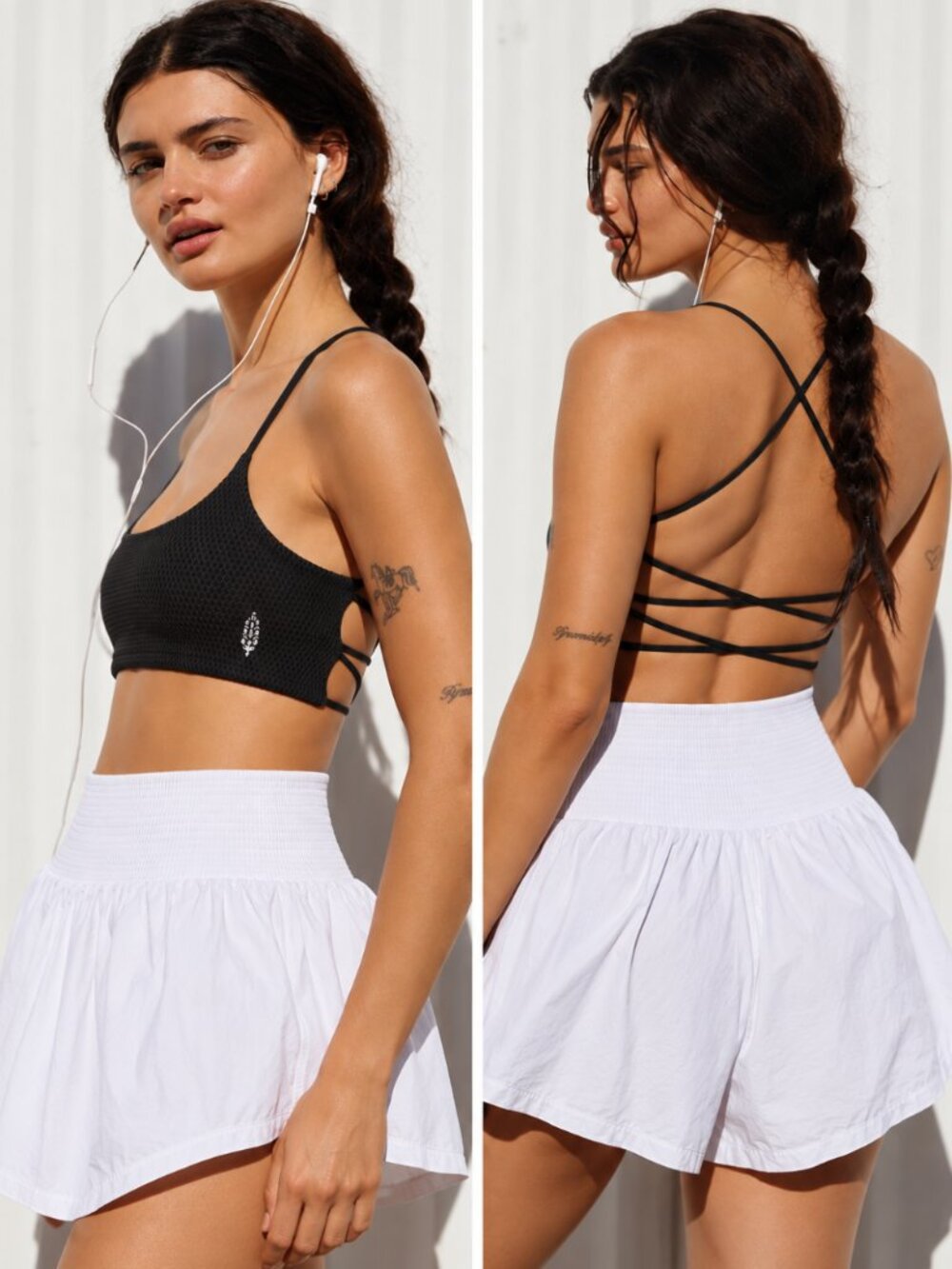 FP Movement by Free People Shuffle Bra Strappy Bralette, Black XS-S NWT